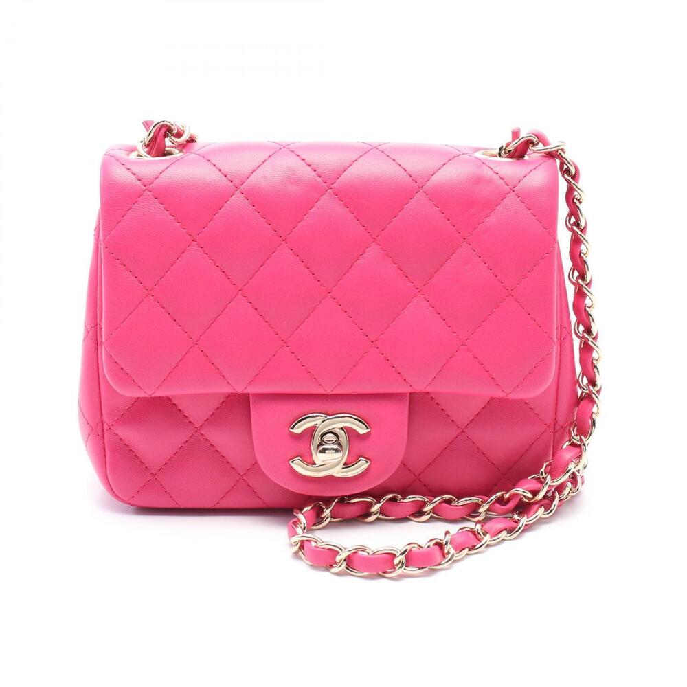 Chanel Matelasse Shoulder Bag Leather Pink